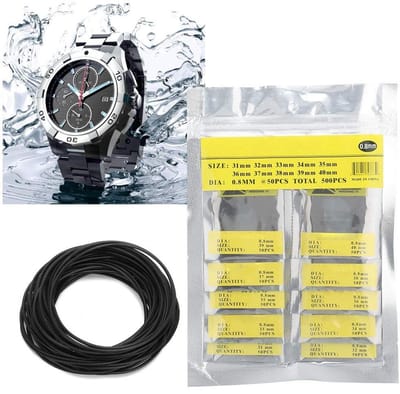 Dailygoods- Horlogepakkingsafdichting Set van 500 Stuks - Duurzame O-ringen - Rubber Afdichtingsringen - Vervangende Horlogekastpakking - Schokbestendig - Waterdicht - O-ring