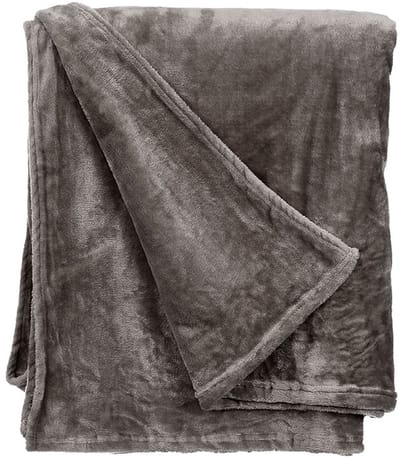 Giftdecor Fleece deken/plaid - donkergrijs - polyester - 130 x 160 cm - Fluffy/zachte stof