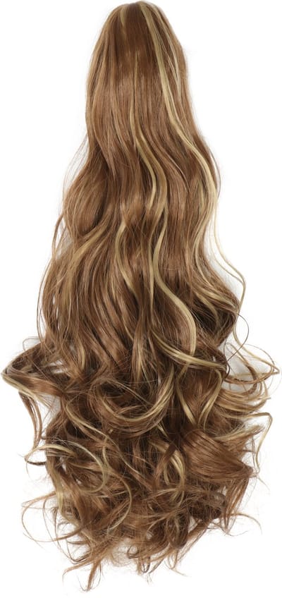 Brazilian Ponytail Bruin met Lichtbruin - #12H24 - 55cm - Paardenstaart - Haarverlenging - Extensions - Wavy - 12H24# - Haarstuk - 22'' - 22 inch - Bruin gemixt lichtbruin- Bruin