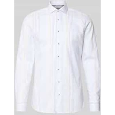 Slim fit zakelijk hemd van katoen met haaikraag