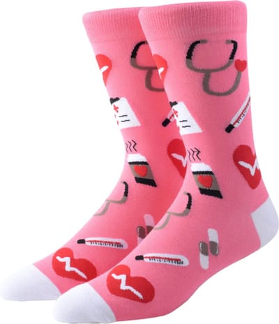 Zorghelden® Sokken vergpleegkundige "Pink Vibe" - Zuster sokken - Verpleegkundige cadeau - Verpleegkundige accessoires - Medische sokken - Nurse sokken
