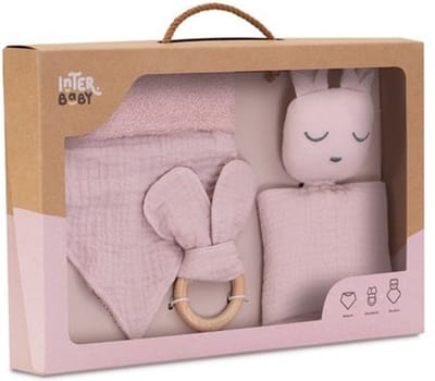 baby cadeauset - geschenk pakket - baby pakket - doudou - zeverslab - bijtring - baby cadeau