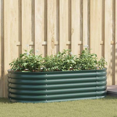 vidaXL - Verhoogd - bed - Groen - 160 - x - 80 - x - 44 - cm - Staal