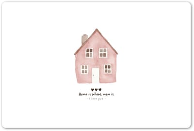 Placemats 45x30 cm - Placemat kunststof - 1 stuk - Huisje - Roze - Quote - Moeder - Borden onderleggers - Decoratie voor op tafel - Keuken tafeldecoratie accessoires - Vinyl onderlegger - Tafelversiering