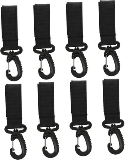 Kinderwagen Haken - Buggy Clips Organizer - Boodschappen Ophangen - 360 Graden Draaibaar - 8 Stuks - Zwart