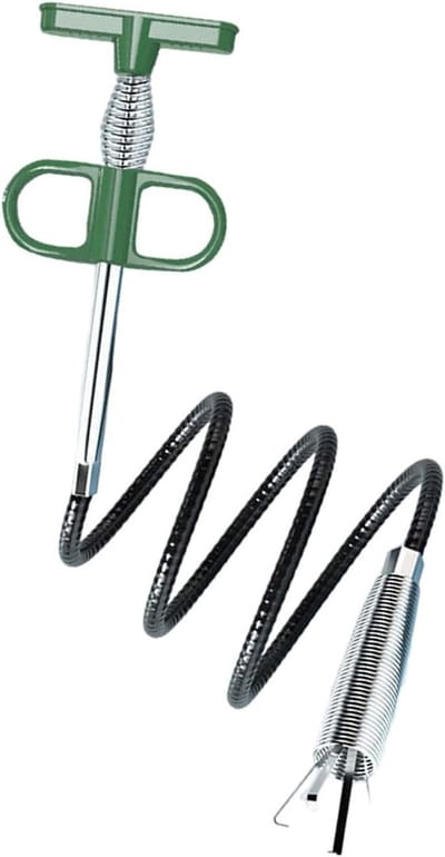 Ontstoppingsveer - 200 cm - Rioolveer - Rioolontstopper - Keuken - Badkamer - Verstopte Gootsteen - Afvoerpijpontstopper - groen - metaal
