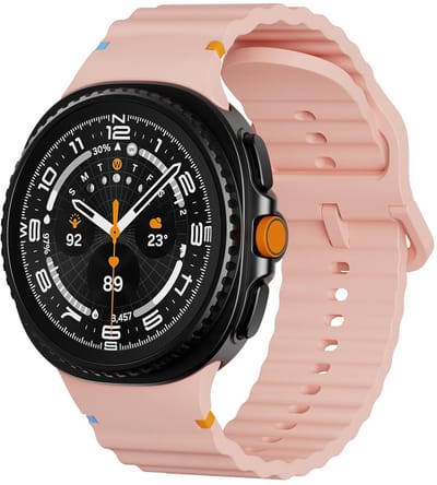 Siliconen bandje - geschikt voor Samsung Galaxy Watch 8 (40mm) / Galaxy Watch 8 (44mm) / Galaxy Watch 8 Classic - wave met gespsluiting - roze