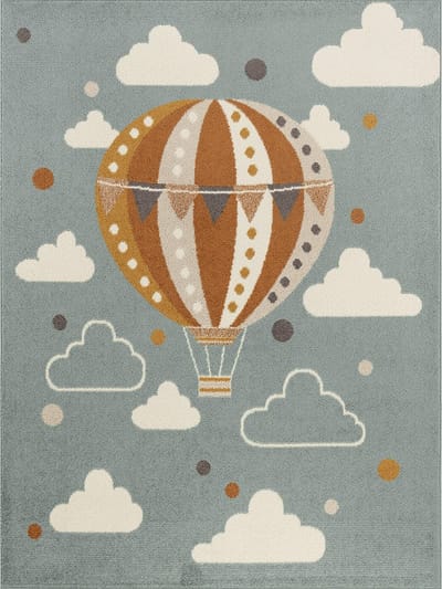 SURYA Monty wolken heteluchtballon kinderkamer vloerkleed meerkleurig blauw