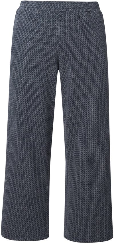 Ulla Popken - Dames - Sweatpants Rose wijde pijpen elastische tailleband - Marine - Maat 46+