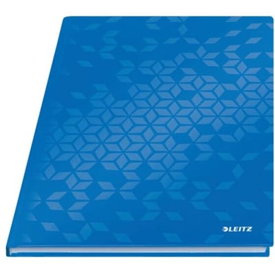 Leitz WOW notitieboek, A4 formaat, 80 geruite vellen, gebonden met harde kaft, FSC®-gecertificeerd, blauw