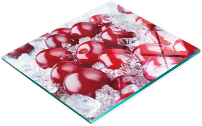 Multifunctionele decoratieve glazen snijplank voor de keuken, kersenijs, 60x52 cm