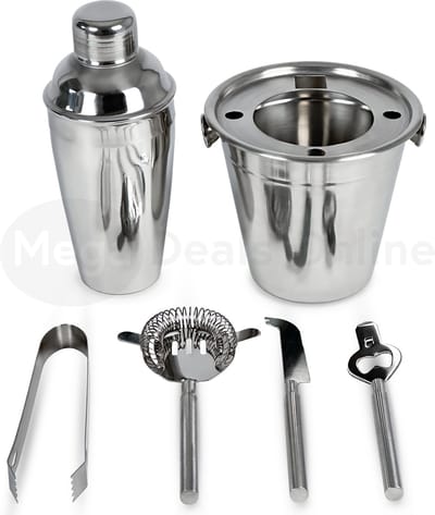 MDO Cocktailshaker - 6-delig - cocktailshaker set - 500ML - RVS
