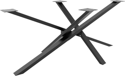 Tafelpoten Jimmy - Onderstel Metaal - Tafel Maken - Poedercoating Bescherming - 180x80x72 cm - Zwart