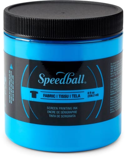 Fabric ink fluo blue screen printing -Speedball