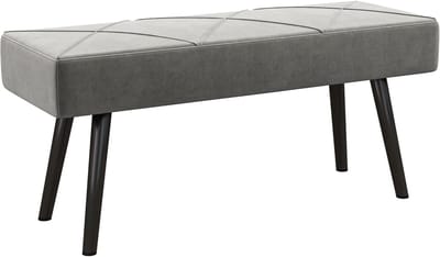 Gestoffeerde Bank - Zitbank Slaapbank - Extra Zitplaats - X-patroon fluweel - 100x36x45 cm - Grijs