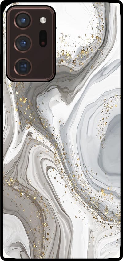 Smartphonica Telefoonhoesje Geschikt voor Samsung Galaxy Note 20 Ultra met marmer opdruk - TPU backcover case marble design - Zilver geschikt voor Samsung Galaxy Note 20 Ultra