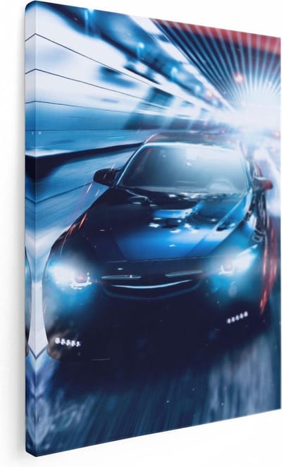 Artaza Canvas Schilderij Sportwagen - 30x40 cm - Klein - Muurdecoratie Auto - Wanddecoratie Mancave - Kamer Accessoires