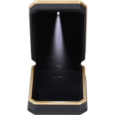 Matzwarte Kettingdoos LED-licht Velvet Interieur Sieraden Ketting Hanger Opberg Display Etui black