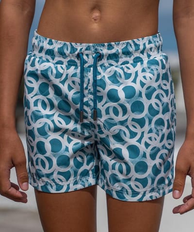 SEA'SONS - Zwembroek Jongens - Sneldrogend - Blauw - Cirkel - Maat 6/8