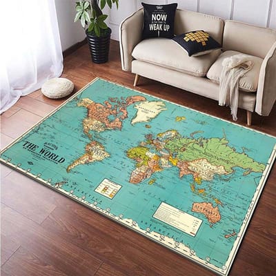 Tapis Décoratifs Rétro Carte de Navigation Grands Tapis pour Salon Décoration Intérieure Tapis de Zone Tapis de Sol Chambre d'Enfants Tapis de Chambre Cadeau 40x60cm (16x24in)