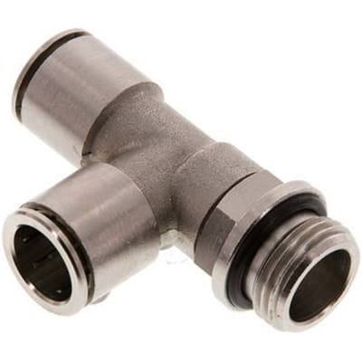 14mm x G1/2'' rechte hoek T-stuk Messing Insteekfitting Buitendraad Draaibaar NBR