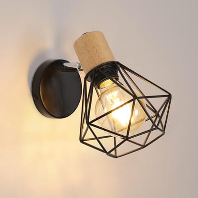 Wandlamp - 20cm - Klein - E27 - Vintage Industriële Wandlamp - Verstelbaar 350° - Draaibaar 90° - Zonder Lamp