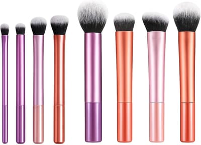 8-delige make-upkwasten set voor oogschaduw, highlights en contouren - Perfect voor dagelijkse make-up en reizen, 18 cm lengte