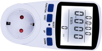 Energiemeter Stopcontact - Digitale Wattmeter - Stroomverbruik Meten - Bespaart Geld - 8 x 14.5 cm - Wit