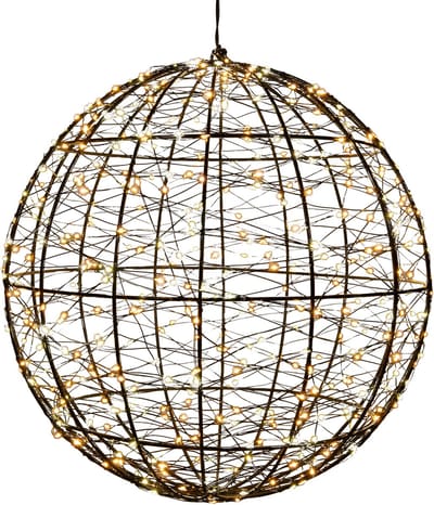 Anna's Collection Verlichte kerstbal - 3D - D35 cm - 500 led lampjes - warm wit - metaal - decoratie bol - kerstverlichting figuren