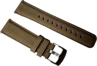 Fungus - Smartwatch bandje - Geschikt voor Samsung Galaxy Watch 6 (incl. Classic), Watch 5 (incl. Pro), Watch 4, Watch 3 41mm, Active 2 - Horloge 20mm - PU leer - Grijs, zilver gesp