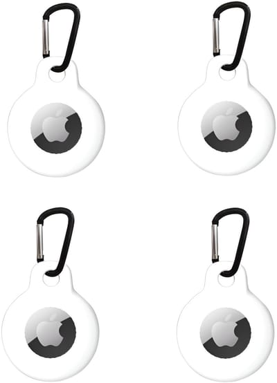 Studio Air® AT2 Airtag Sleutelhanger 4 pack - Wit - Krasbestendig, wasbaar en stofwerend hoesje - Ideale Apple Airtag houder