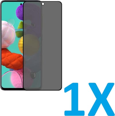 Screenprotector Glas - Privacy Tempered Glass Screen Protector Anti-Spy Geschikt voor: Samsung Galaxy A51 - 1x