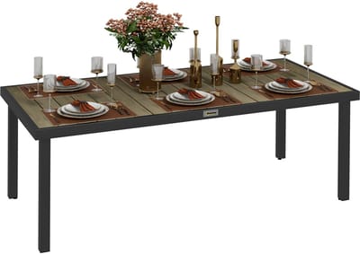 Innovastore Tuintafel - Tafel - Eettafel - Aluminiumtafel - Buitentafel - Tuinmeubilair - Rechthoektafel - 8 personen - Zwart