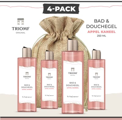 Deluxe Bad & Douchegel - Appel Kaneel - 250 ML - 4 stuks - Triomf Cosmetica |
