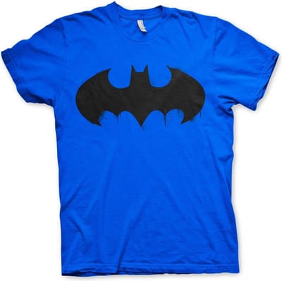 DC Comics Batman Heren Tshirt -S- Inked Logo Blauw