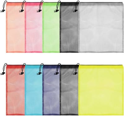 Allecto - Veelkleurige Nylon Gaas Waszakken - Waszak met Trekkoord