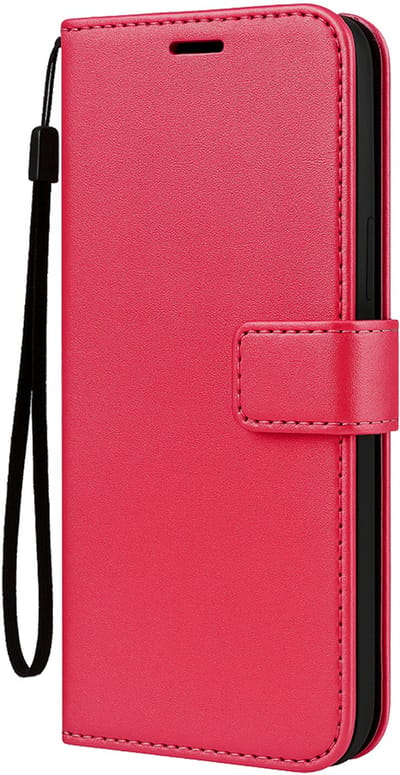 Hoesje Met Pasjeshouder - Geschikt voor Samsung Galaxy A17 - Luxe Bookcase Portemonee - Flip Case - Kunstleer Book Case - Flipcase - Book Cover - Walletcase - Portemonneehoes - Donkerroze