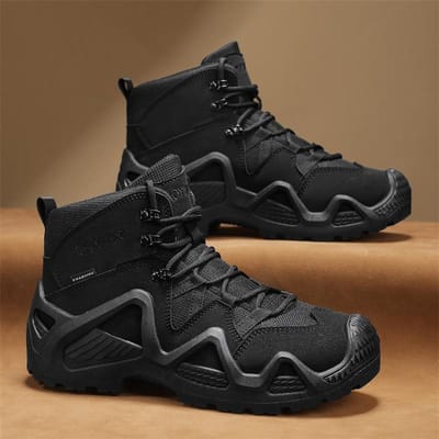 Martin Boots Heren Nieuw Herfst Outdoor Sporten Antislip Reizen Wandelschoenen voor Heren Dikke Zool Mid-top Werkschoenen 39 black