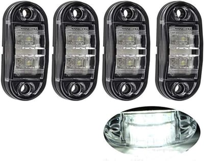 4x Universele 12V-24V LED Zijmarkeringslamp Wit voor Vrachtwagen en Auto E-Keurmerk