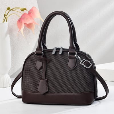 Nieuwe Patchwork Macaron Handtas met Hoge Uitstraling Canvas Textuur Eenvoudige Mode Schoudertas All-match Dames Tas . black