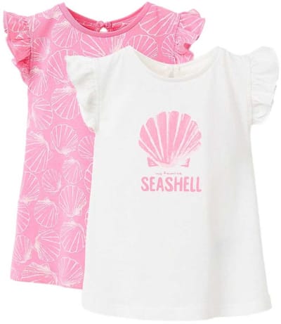 Zippy 3107165402 T-shirt Met Korte Mouwen 2 Eenheden Wit,Roze 18-24 Months Meisjes