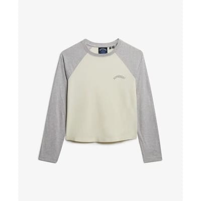 Superdry - Essential baseballtop met logo en lange mouwen - Dames - Lange mouwen shirts