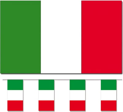 Bellatio Decorations - Vlaggen versiering set - Italie - Vlag 90 x 150 cm en vlaggenlijn 4 meter