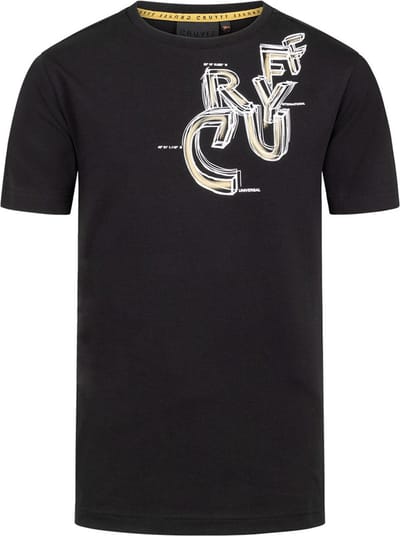 Cruyff Junior Connection Tee Shirt Zwart/Goud - Maat 128