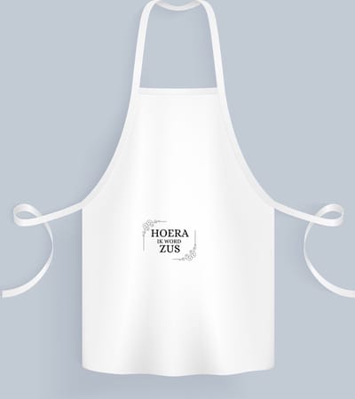 Akyol - hoera ik word zus Keukenschort - Zus - iemand die zus wordt - zus cadeautjes - cadeau - kado - geschenk - 82 bij 71 cm