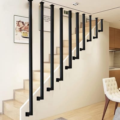 Grijpstang Trap - Leuning Trap - Veiligheid Verhoging - Industriële Stijl - 145 cm - Zwart