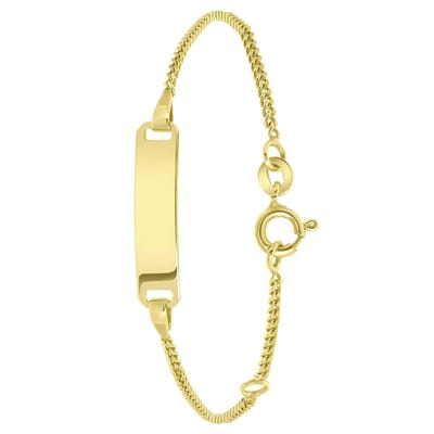 Lucardi Meisjes Armbandje met hanger met plating - Staaf - Cadeau - Echt Zilver - Goudkleurig