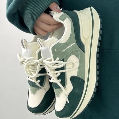 Lente en Herfst Forrest Gump Schoenen Nieuwe Veelzijdige Schoenen Casual Sport Damesschoenen 40 groen