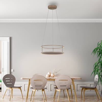 Paul Neuhaus LED hanglamp Conni, zandkleurig, Ø 50 cm