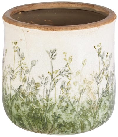 Dekoratief | Bloempot 'Field of Flowers', keramiek, 15x15x14cm | A260128